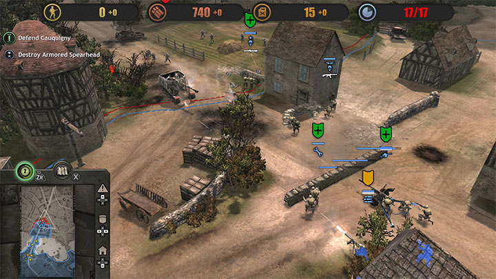 <strong>SPECTACULAR <span><br/></span>REAL-TIME STRATEGY</strong> <em>Company of Heroes</em> set the standard for modern real-time strategy with its demanding tactical combat and fast-paced, squad-based action.