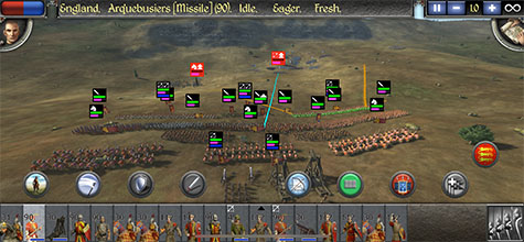 <strong>THE ART OF WAR</strong> Deploy infantry, archers and cavalry into huge real-time battles, with a full range of medieval weaponry at your command.