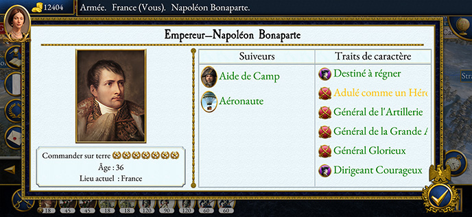 <strong>CRAINT DE TOUS, ÉGALÉ PAR PERSONNE</strong> Recréez l'extraordinaire carrière militaire de Napoléon, depuis ses premiers succès dans les Alpes italiennes et en Égypte jusqu'à ses conquêtes européennes et la création du Premier Empire français.