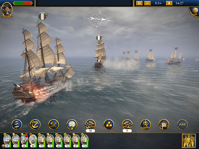 <strong>DOMINA EL CAMPO DE BATALLA</strong> Dirige a miles de soldados en colosales enfrentamientos en 3D por tierra y mar, en tus propias campañas o en batallas históricas. Planifica la victoria de Napoleón sobre Austria y Rusia en Austerlitz, reescribe las derrotas de su armada en el Nilo y Trafalgar, y lucha como Gran Bretaña o Francia en el enfrentamiento final en Waterloo.