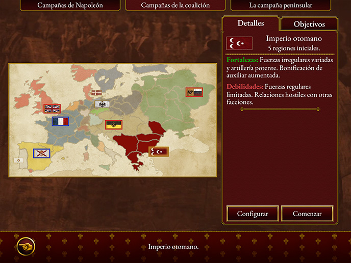 <strong>CUATRO FACCIONES ADICIONALES</strong> En exclusiva para dispositivos móviles, los veteranos que busquen nuevos retos ahora también pueden jugar como España, Portugal, Dinamarca o el Imperio otomano en la campaña de la coalición.
