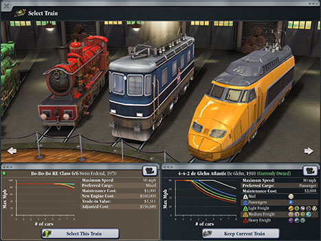 <strong>Erwecke 40 berühmte Züge zum Leben</strong> Spiele mit historisch wichtige Lokomotiven, von den frühen Dampflokomotiven wie Stephenson‘s Planet, bis hin zum französischen Hochgeschwindigkeitszug TGV und vielen Varianten und Innovationen dazwischen.