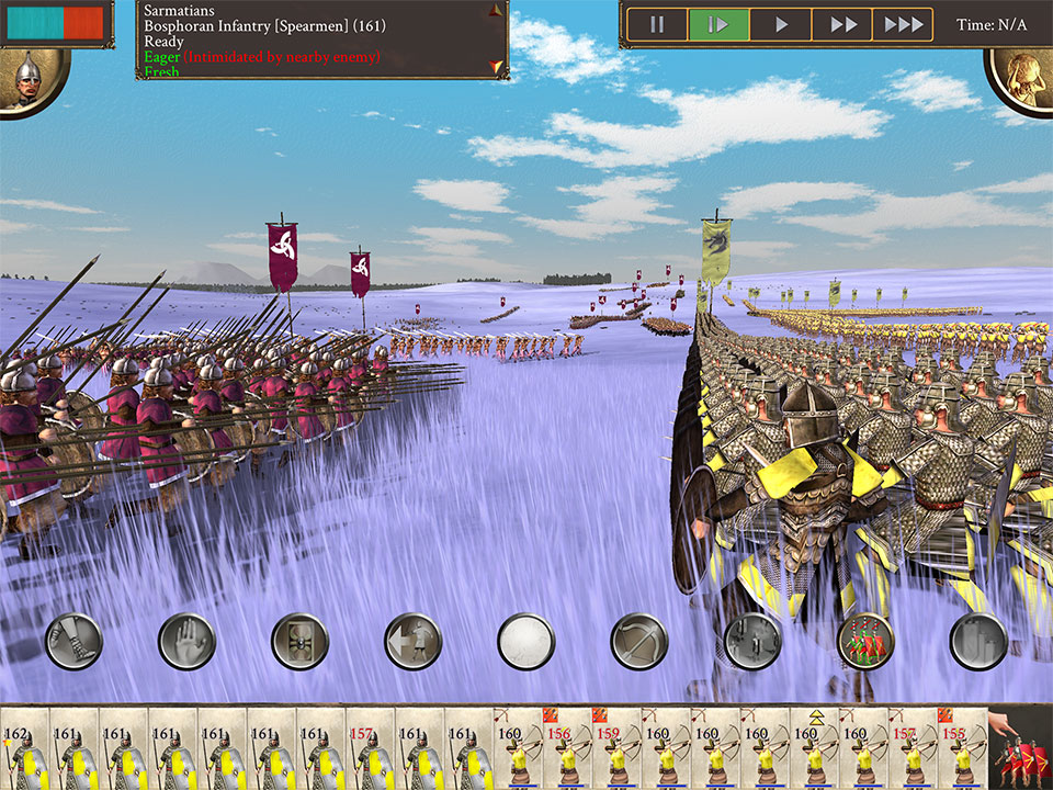 <strong>CLASSIC GAMEPLAY IN A NEW SETTING</strong> Engage in turn-based strategy and real-time battles to determine the fate of Rome.