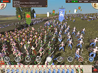 The barbarian armies of Gaul and Britannia charge into each other.