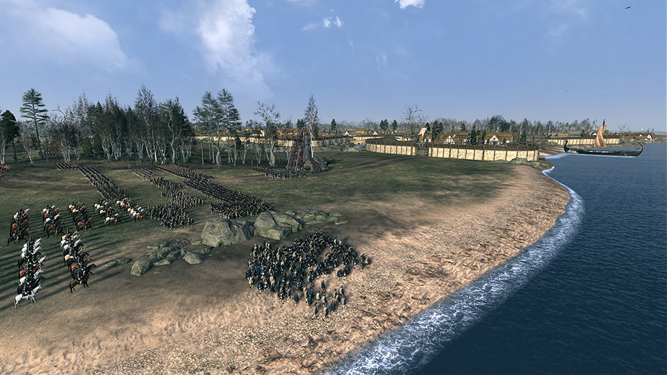 East Engle, a faction of the Great Viking Army, advances on the Welsh port of Aberteifi.